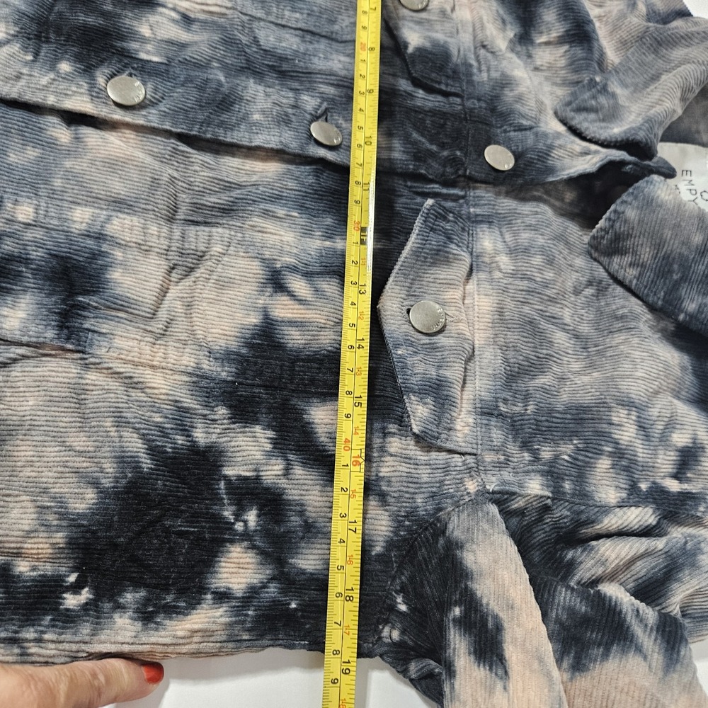 Empyre Womens Tie Dye Corduroy Trucker Jacket Black Tan Size Medium - Picture 8 of 9